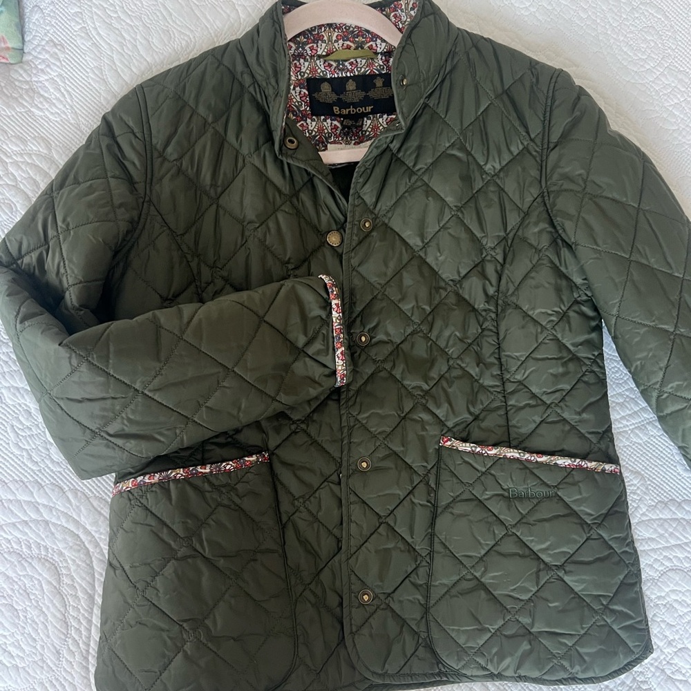 Barbour Olive Quilted Utility Jacket